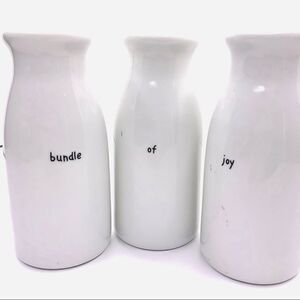 Dept 56 “Bundle of Joy” Mini Ceramic Vases – Set of 3